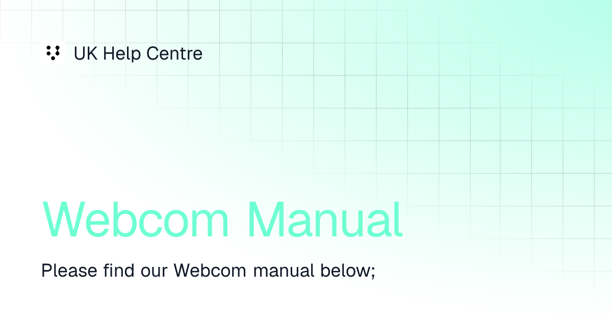 Webcom Manual | UK Help Centre